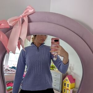 Periwinkle Textured Quarter Zip Sweater Size Medium